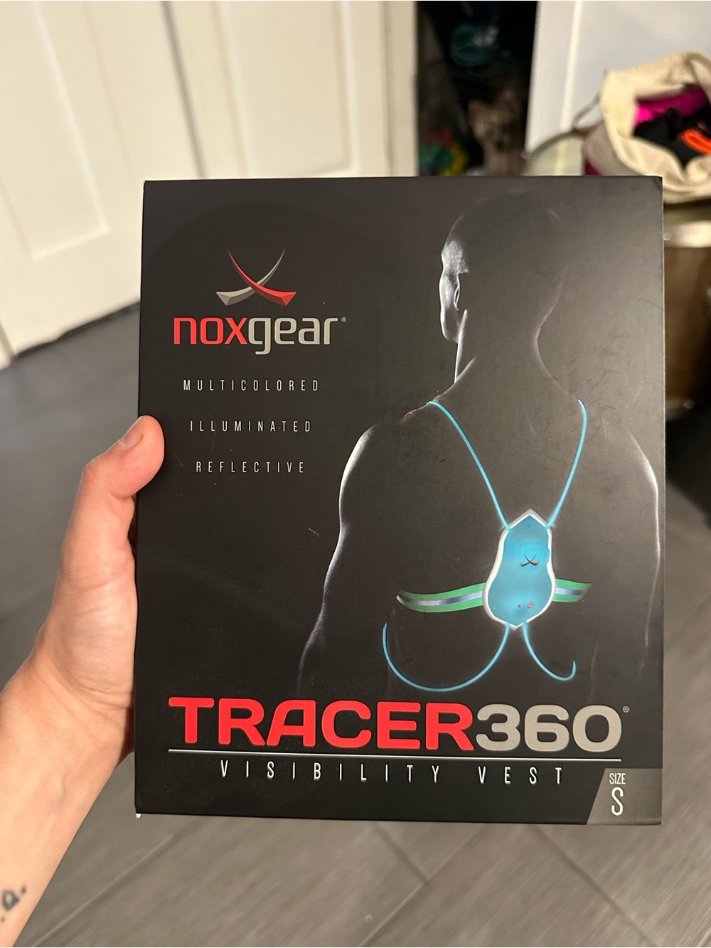 NOXgear Tracer360 Visibility Vest - Black with Teal Accents